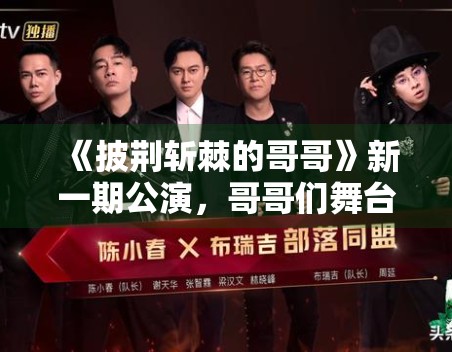 《披荆斩棘的哥哥》新一期公演，哥哥们舞台表现惊艳